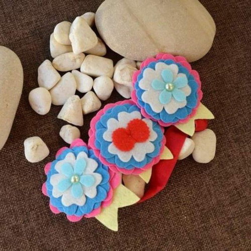 Hairband colorful felt flower new