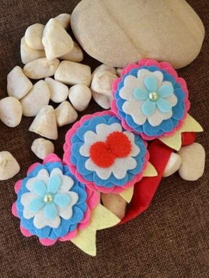 Hairband colorful felt flower new