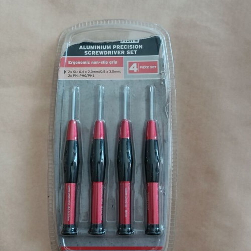 Aluminium precision screwdriver set 4 pieces new