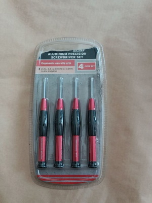 Aluminium precision screwdriver set 4 pieces new