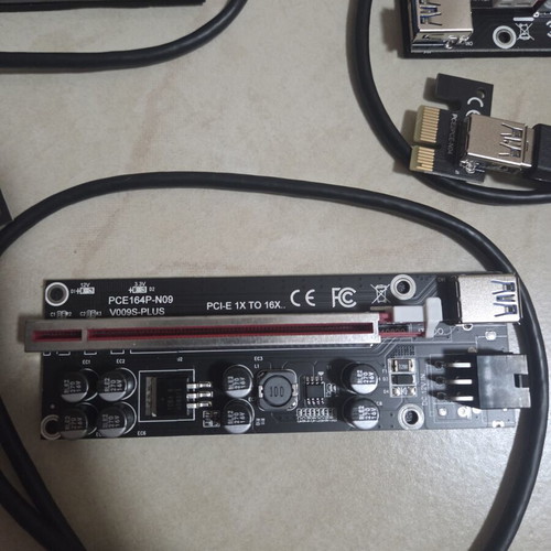 Professional PCI-E Riser VER009S-PLUS pack of 5, USB 3.0, 8 capacitors
