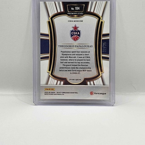 2025-26 Panini Euroleague Select Theodoros Papaloukas /35 CSKA Moscow card