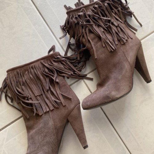 Zara suede ankle boots used, brown, size 37