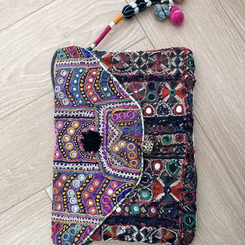 Boho Ethnic Crossbody Bag and Clutch with Embroidery like new