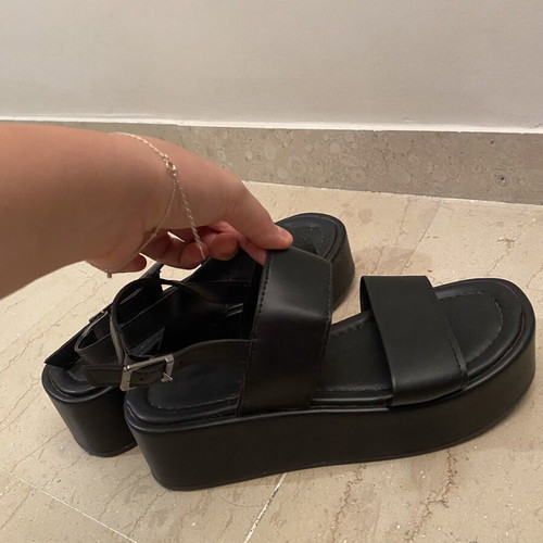 Black platform sandals size 38, like new