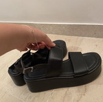 Black platform sandals size 38, like new