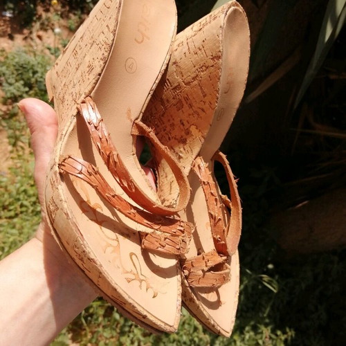 Impressive platform shoes with cork