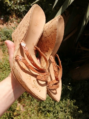 Impressive platform shoes with cork