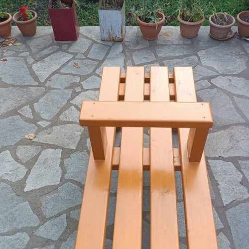 Wooden bench with center slat, new, 140x60cm