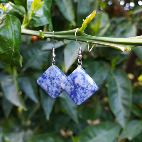 Earrings with semi-precious stones like new, stainless steel hooks