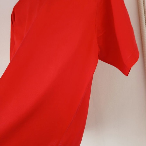 Short-sleeve red rayon top large new