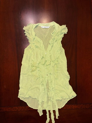 Linen shirt Mango like new, green, size M