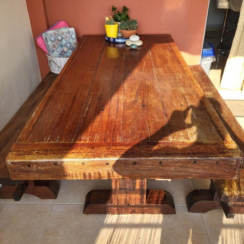 Monastic table with 2 benches like new