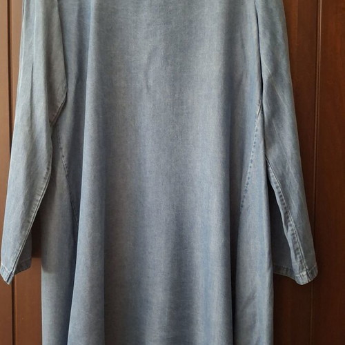 Denim dress asymmetrical, long sleeves, like new, blue, size S