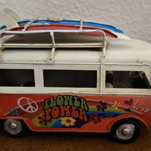 Vintage metal Hippie Van Volkswagen Type 2 like new