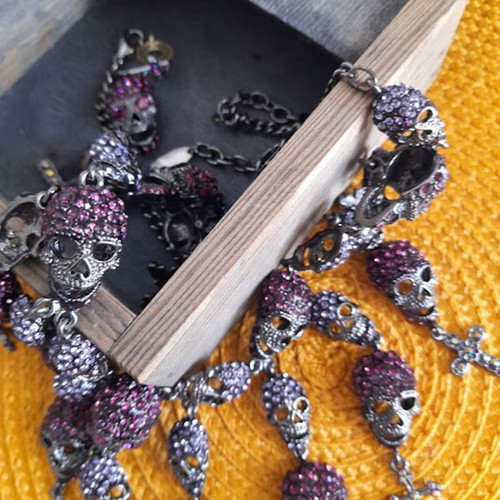 Earrings and necklace set with thousands of zircons like new