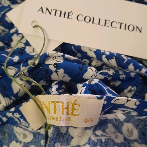 Anthé Collection dress small like new, white and blue