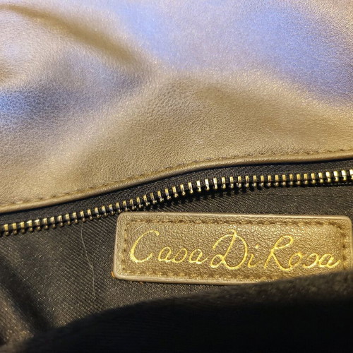 Cave Di Rosa leather bag used, grey-black with shoulder strap