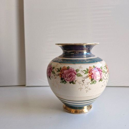 Vintage vase with floral decorative elements, like new