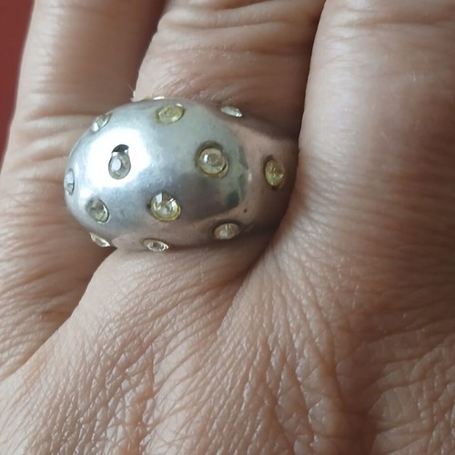 Silver 925 ring with zirconia, size 57 used
