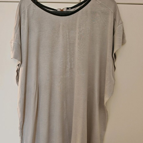 Loose Fit Blouse with Zipper Beige, Like New, Size M/L