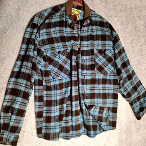 Men's checked overshirt used, warm, size L
