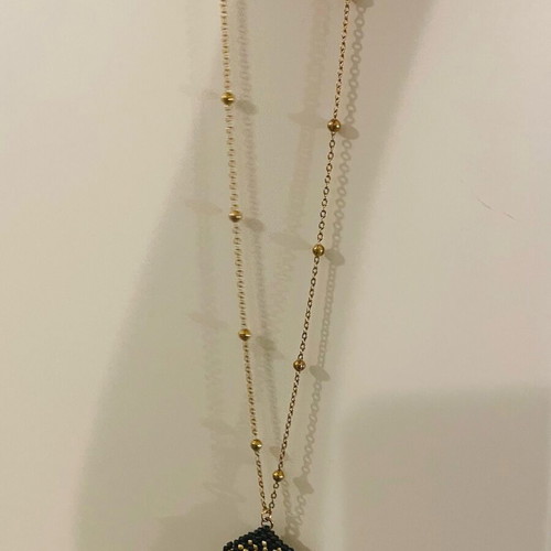 Steel necklace with beads new