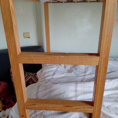 KURA bunk bed used with two large drawers and coconut fiber mattress