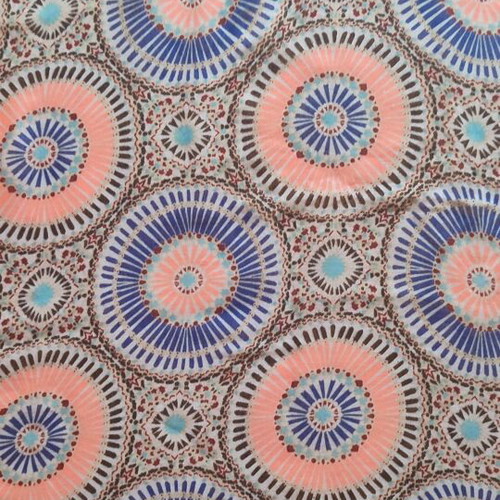 Scarf pareo with geometric pattern like new, coral and blue