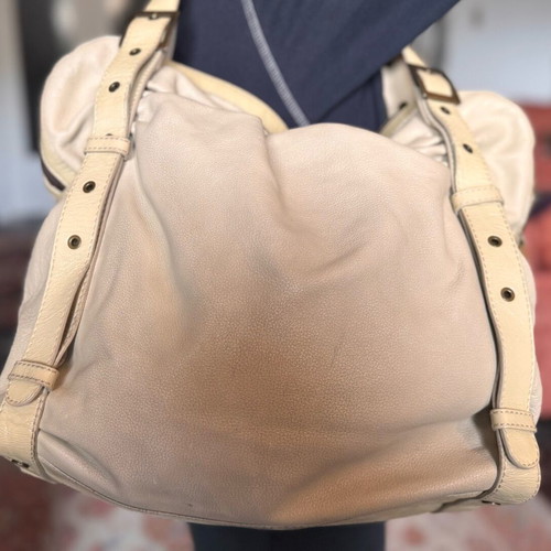 Tous leather shoulder bag beige like new