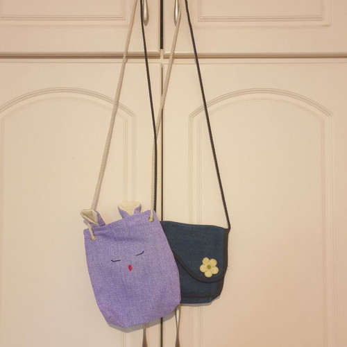 Girls' bags like new, blue and purple, set of two