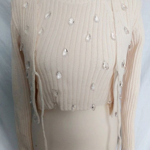 Zara set jacket with decorative top new, size M, white