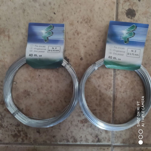 Galvanized wires new, 2 pieces 40m-0.70mm