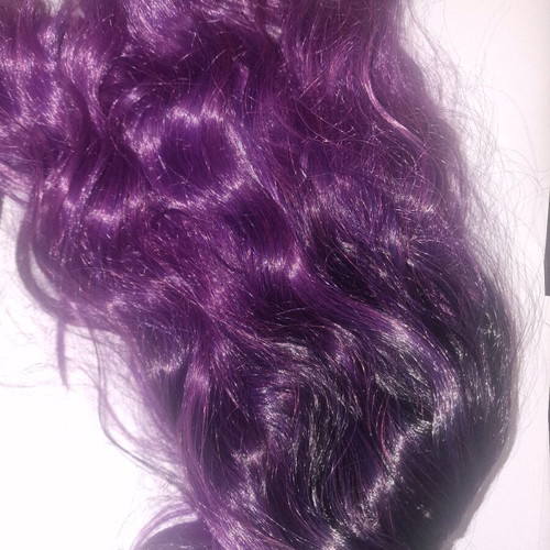 Purple Wavy Wig with Bangs New