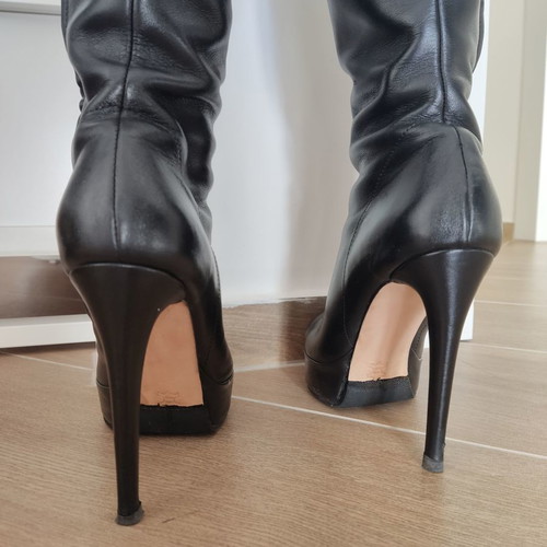 Over the knee boots handmade used, Jimmy Shoes, black