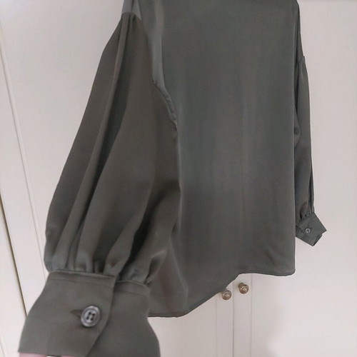 Ckontova khaki satin shirt like new