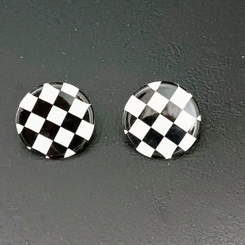 Pop domino earrings like new, black and white