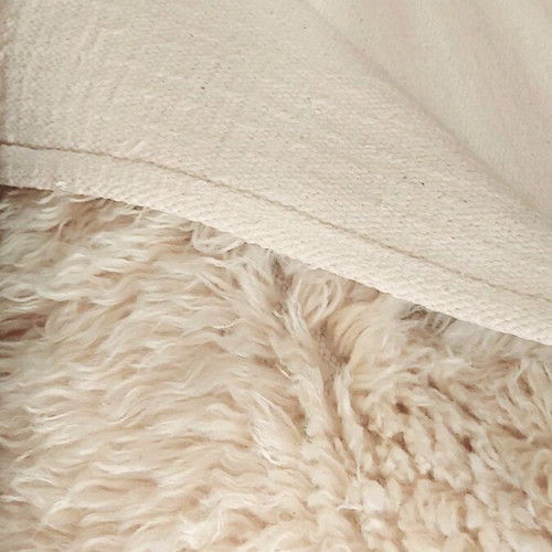 Wool flokati rug like new, set of 2 pieces 1.40×2.00 white