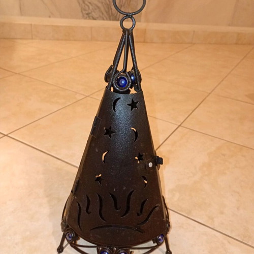 Metal hanging candlestick for outdoor use like new