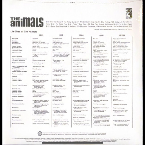 The Animals Life Lines of the Animals LP new sealed album