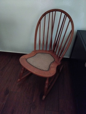 Windsor rocking chair handmade antique used solid wood