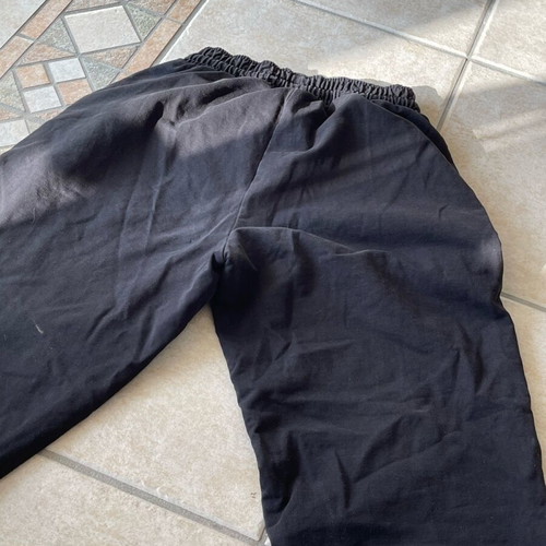 Bershka pants used, black with multicolor designs, XS