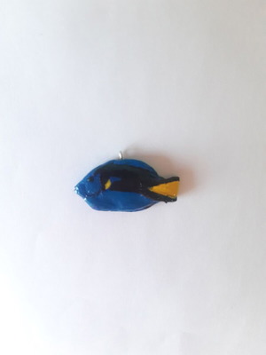 Handmade hanging fish pendant like new, multicolored