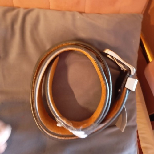 Men's genuine leather belt new, 105 cm, black