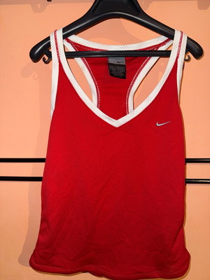 Nike Red Athletic Tank Top New, With White Details