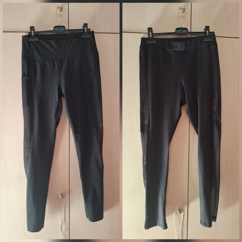 Sports leggings pack of 2 medium black with mesh details, like new