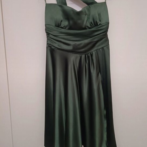 Emerald satin evening dress like new, size S