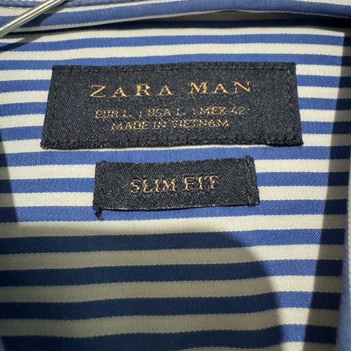 Zara Man striped slim fit shirt like new, size L