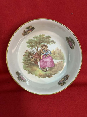 Βαθύ συλλεκτικό διακοσμητικό πιάτο Limoges μεταχειρισμένο, πορσελάνη