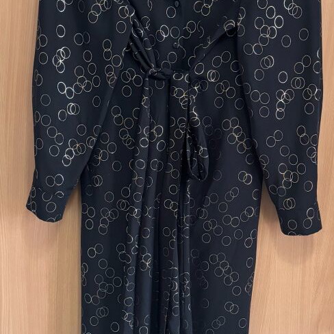 Mat dress black with gold rings s/m like new